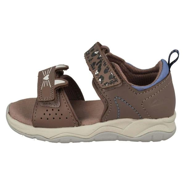 Clarks Childrens Clarks PLAYPRINT Big Cat Detailed Sandals Clowder Print T