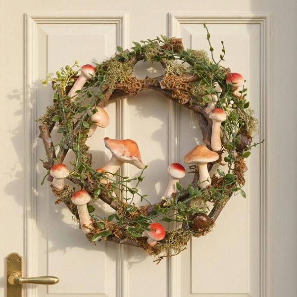 Garden Greatness Woodland Mushroom Decorative Wreath