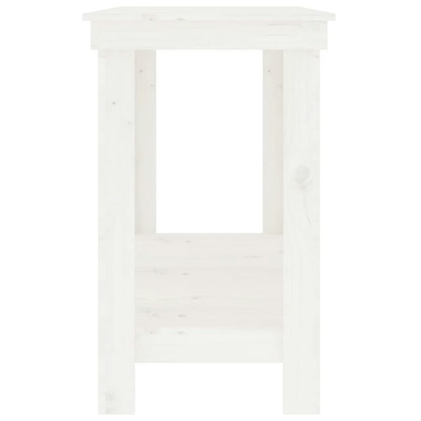 Berkfield Work Bench White 140x50x80 cm Solid Wood Pine