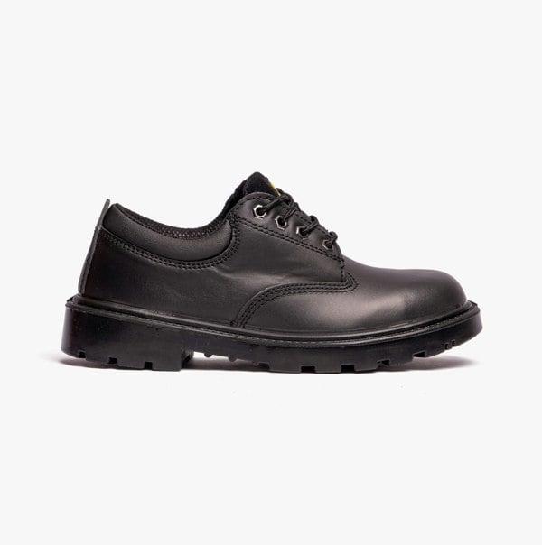 Grafters CONTRACTOR Unisex Leather Safety Shoes Black