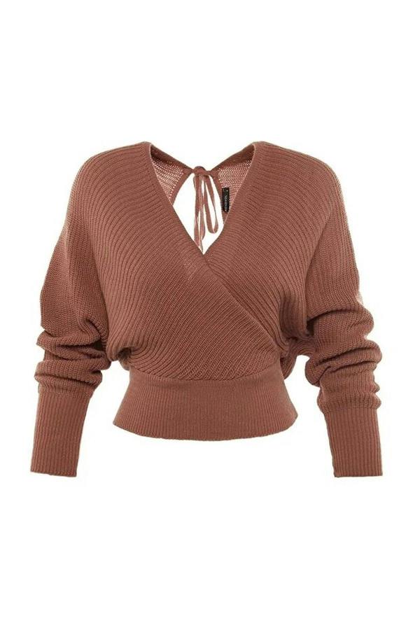 WOVCOR Wrap Front Knitted Jumper