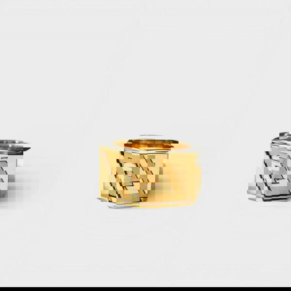 Versace Greca Engraved Gold Ring