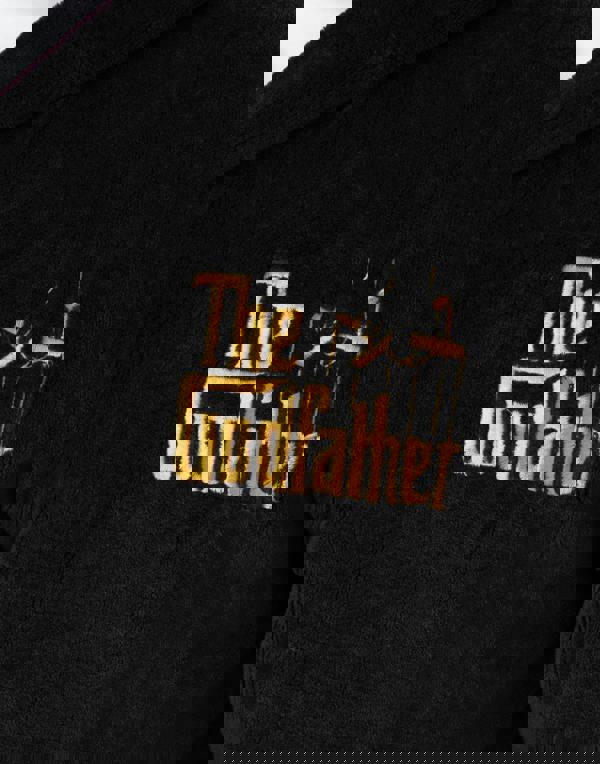 The Godfather Mens Black Hooded Bathrobe