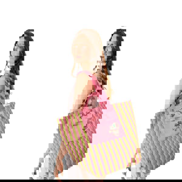 Cath Kidston Stripe Tote Bag - Pink/Green - 