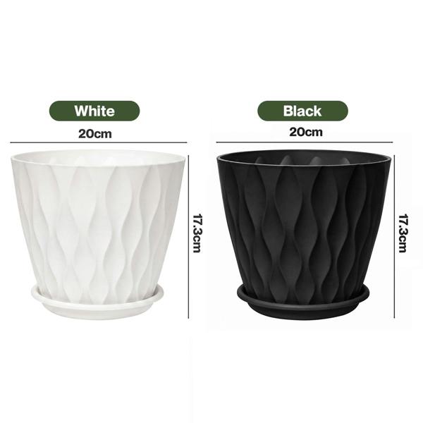 TOQUE Plant Pots 5Pc Plant Pots Indoor Drainage PP Plastic