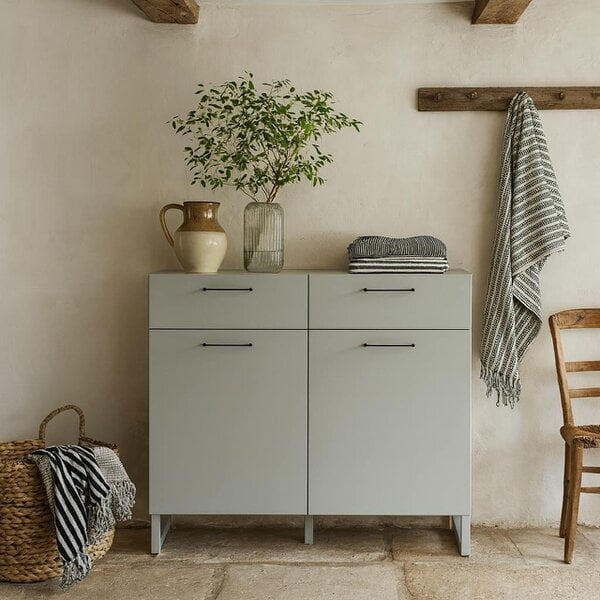 Wyld Haus Innsbruck Light Grey Wooden 2 Door 2 Drawer Storage Chest