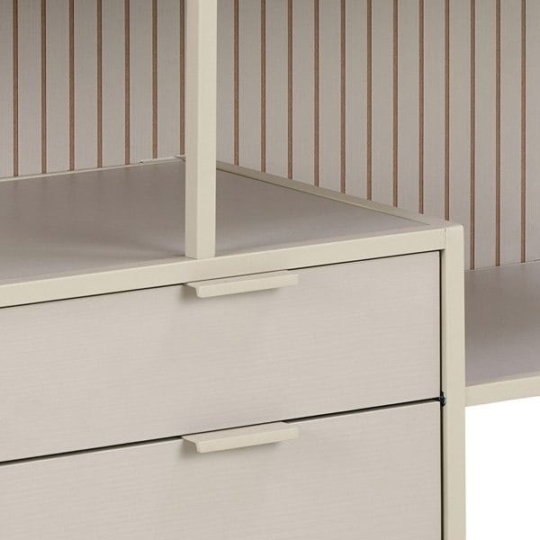 Furniture To Go Seaford Grey Storage Unit with 2 Drawers and 3 Shelves