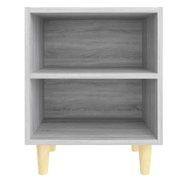 Berkfield Bed Cabinets with Solid Wood Legs 2 pcs Grey Sonoma 40x30x50 cm