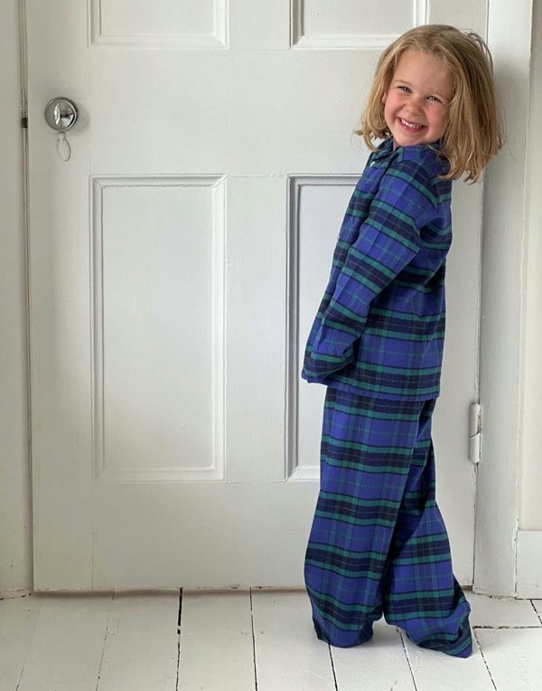 Children's Brushed Cotton Pyjama Set – Midnight Tartan - British Boxers