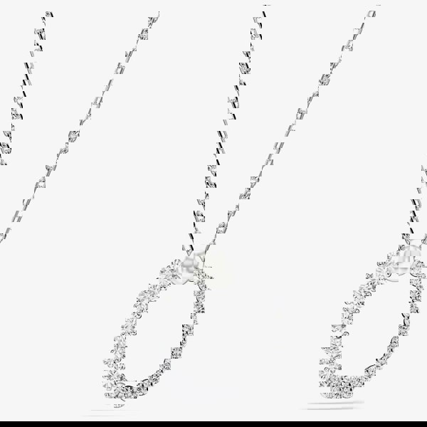 Swarovski Matrix Rhodium Plated Crystal & Pearl Circle Necklace 5688751