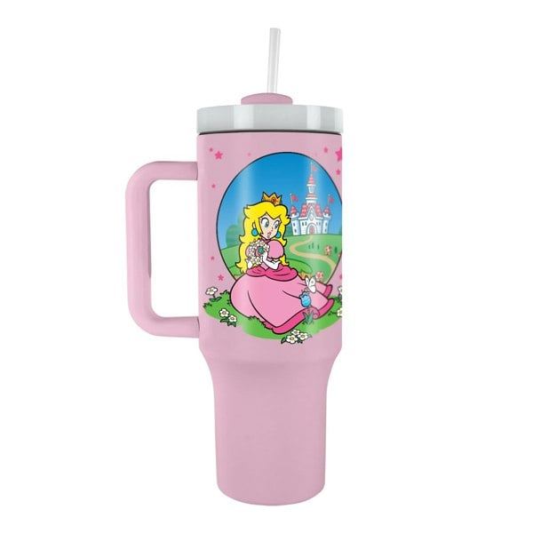 Super Mario Peach 1.1L Travel Mug - Pink/Blue/Yellow