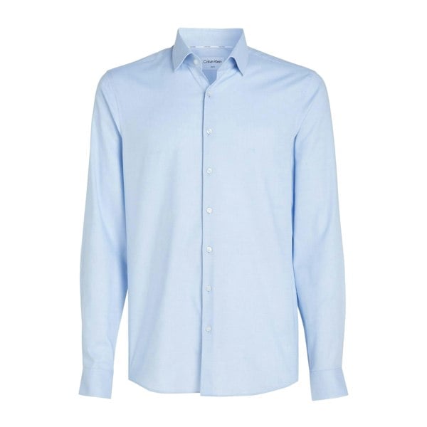 Calvin Klein Mens Micro Structured Slim Shirt - Blue