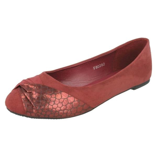 Spot On Ladies Spot On Twist Vamp Ballerinas