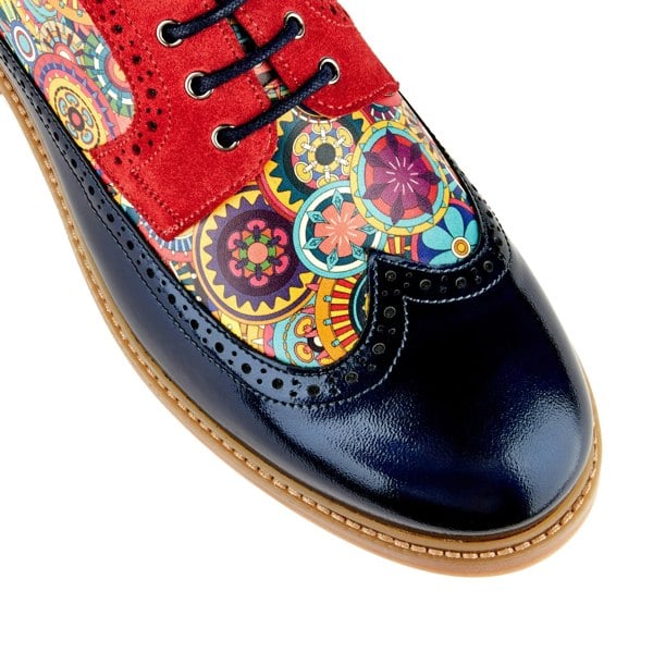 Embassy London Cyclone - Red Signature - Men's chunky sole leather shoe in multicolour leather
