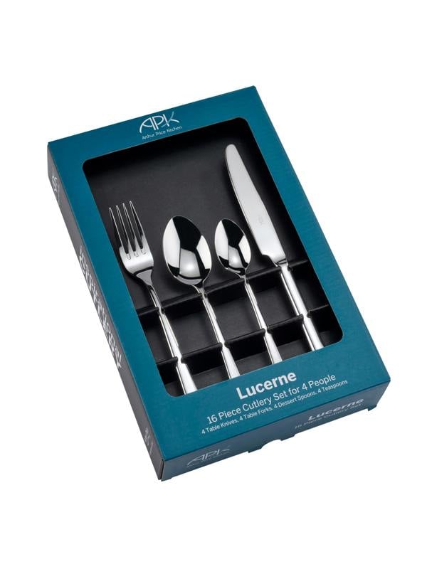 Arthur Price Kitchen 'Lucerne' Stainless Steel 16 Piece 4 Person Gift Boxed Cutlery Set