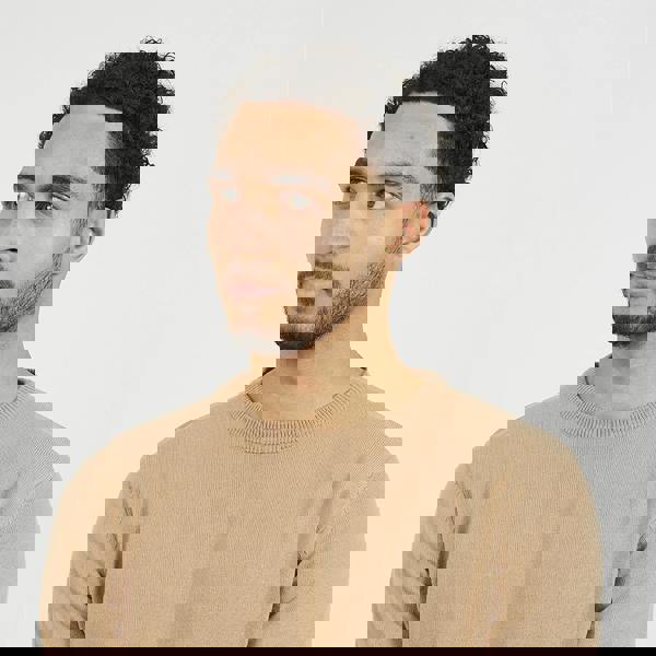 Brave Soul Tan Crew Neck Knitted Jumper - Tan Image 4