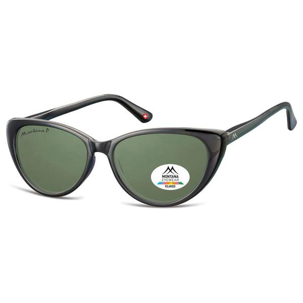 Montana Sunglasses MP43 A Shiny Black Green Polarized