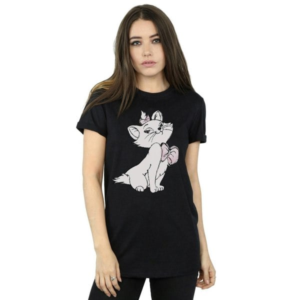 Disney Womens/Ladies Aristocats Marie Cotton Boyfriend T-Shirt - Black