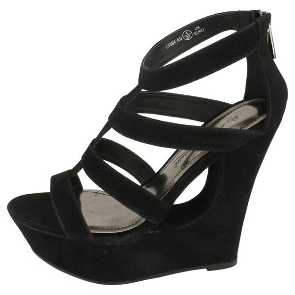 Anne Michelle Ladies Anne Michelle Cut Out Wedge T-Bar Sandals