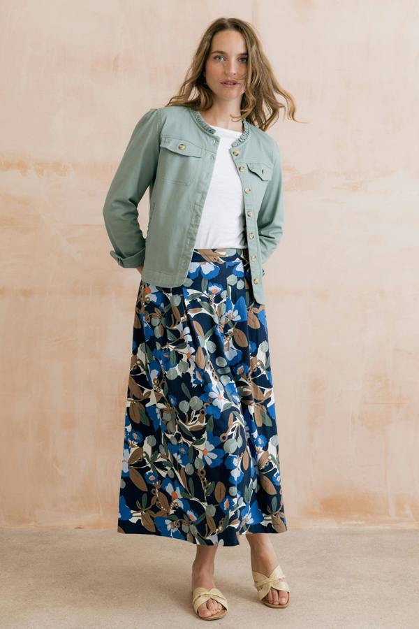 Lily & Me Seren Stretch Cotton Twill Jacket Silver Sage