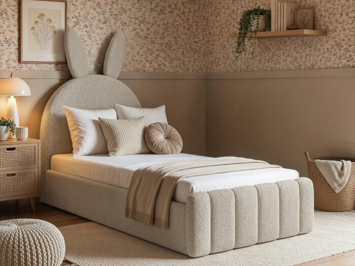 Flair Lapin Single Bed with Bunny Headboard Boucle