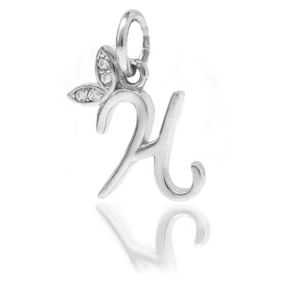 Say It With Winged Initial Charm - Sterling Silver