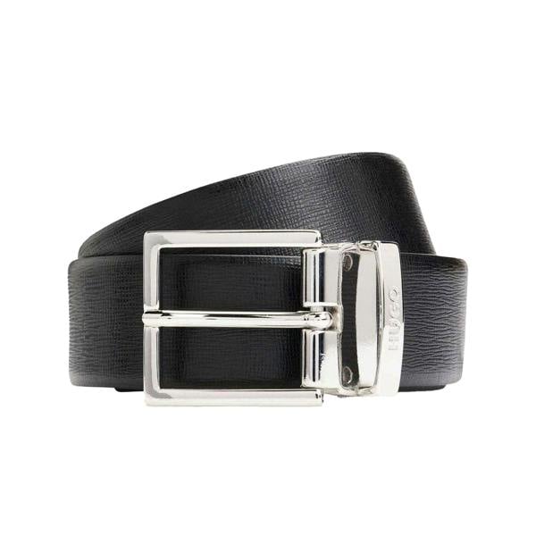 Hugo Mens Giupi-S Leather Belt - Black - 
