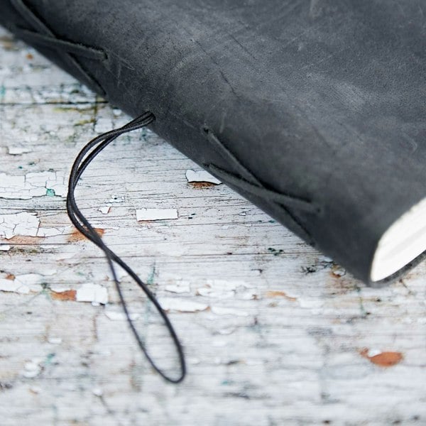 Paper High Buffalo Leather Journal with Elastic Tie