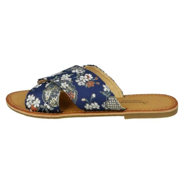 Savannah Ladies Savannah Cross Strap Patterned Mules
