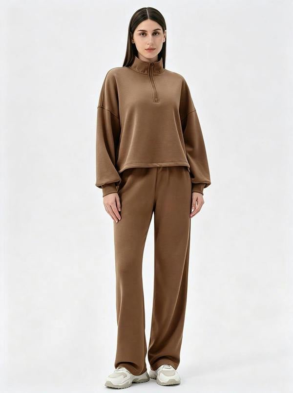 Anniou Casual Quarter Zip Pullover