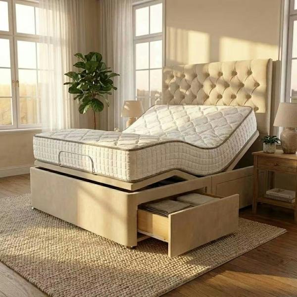 Paradise Beds Chesterfield Electric Adjustable bed With Memory Mattress