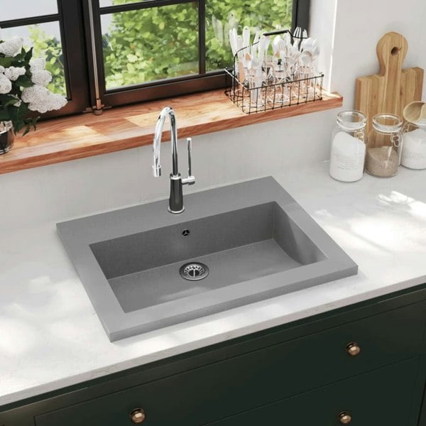Berkfield Granite Basin 600x450x120 mm Grey