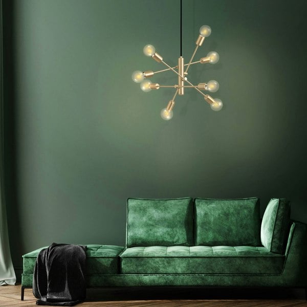 EGLO Gradoli Brushed Brass Starburst Pendant Light