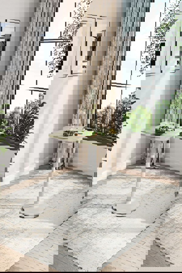 Living and Home 60 x 60cm Square Dining Table Coffee Table with Metal Base