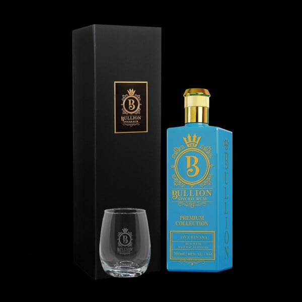 Bullion Spiced Rum Java Banana Gift Box Edition with Glass 70cl 40%