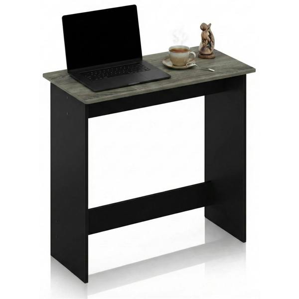 WALPLUS Simplistic Study Table, French Oak Grey/Black Crafted for Practical Use and Stylish Living Spaces