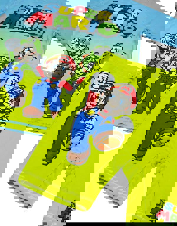 Nintendo Boys Blue Mario & Luigi Placement Print 2 Piece Swim Set