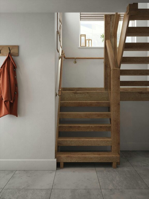 Handrails Direct Stoneleigh Red Oak Half Turn Handrail