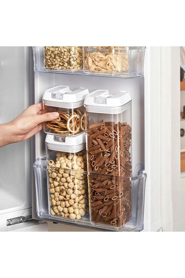 Living and Home 7Pcs Airtight Food Dry Grain Cereal  Storage Containers 6.9L with Clasp Lids （0.5*2+0.8*2+1.2*2+1.9L）