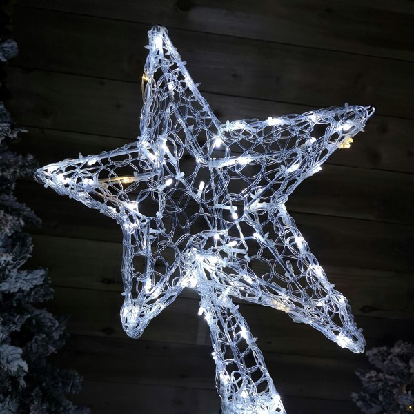 Samuel Alexander 1.2m Light up Soft Acrylic 2D Shooting Christmas Star with 200 LEDs in White & Warm White