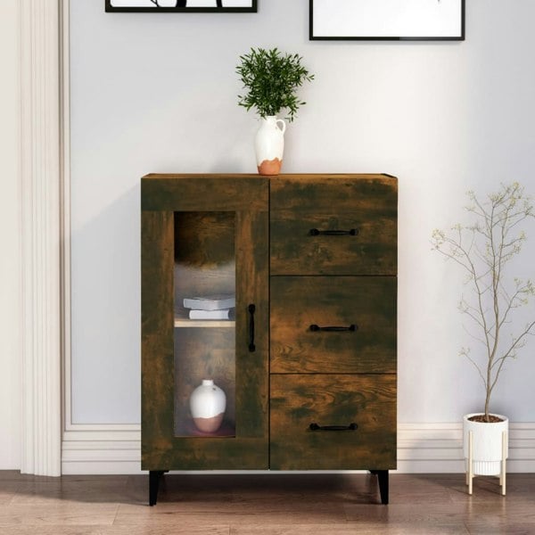 Berkfield Sideboard Smoked Oak 69.5x34x90 cm Engineered Wood