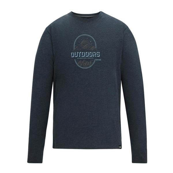 Regatta Mens Maylow Outdoors Long-Sleeved T-Shirt - Navy - 