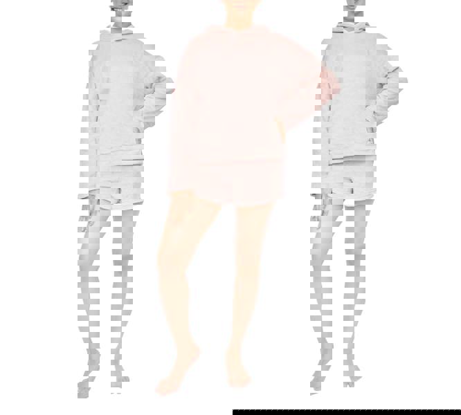 Smart Living Ladies Soft Fleece Hoodie & Shorts Set - Cozy, Stylish Loungewear - Pink