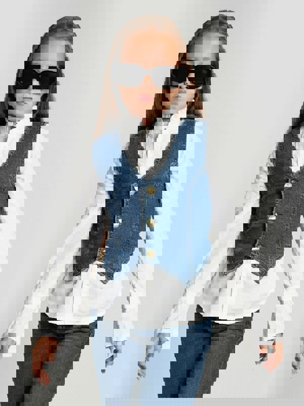 DL1961 Girls Zizi Denim Waistocoat in Blue