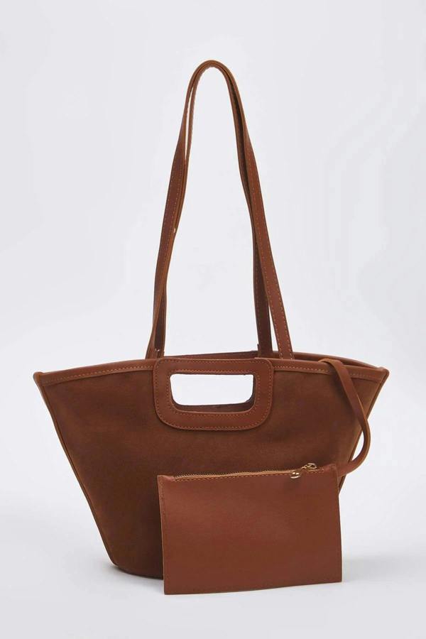 WOVCOR Stitch Detail Dual-Use Bucket Hand and Shoulder Bag
