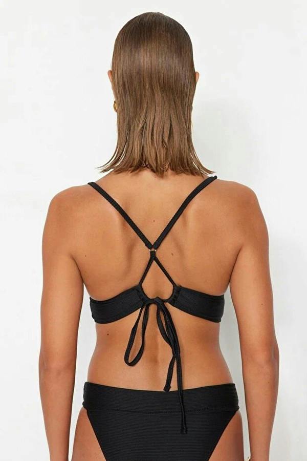 WOVCOR Textured Triangle Push-Up Bikini Top