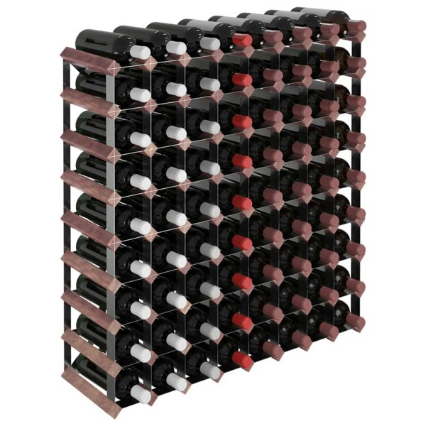 Berkfield Wine Rack for 72 Bottles Brown Solid Wood Pine