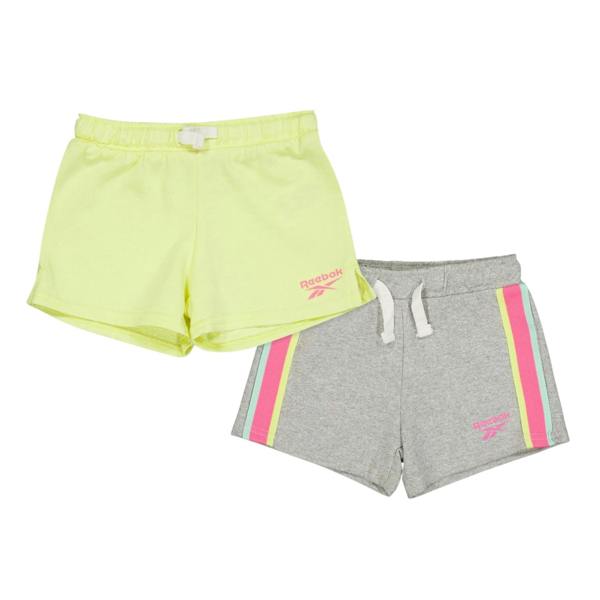 Reebok Girls Heather Shorts (Pack of 2) - Light Grey Heather - 