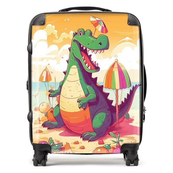 Warren Reed Crocodile On A Beach Holiday Suitcase