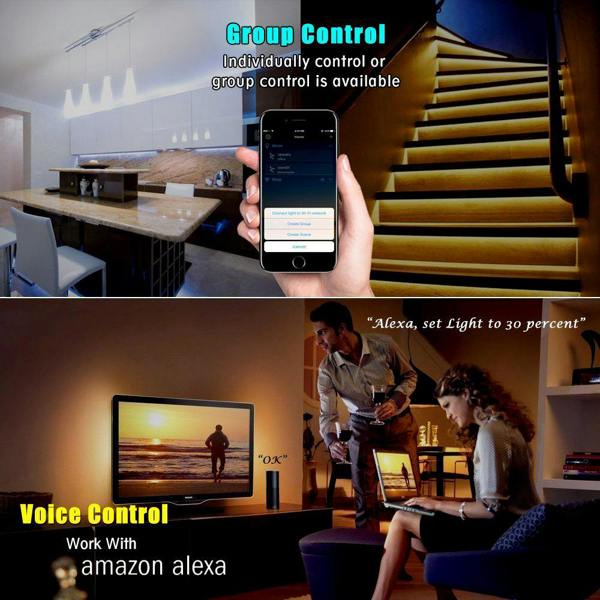 ENER-J 5M WiFi LED Strip Kit with 6A Adapter, CCT Changing & Dimmable, IP65, Works with Alexa, Google Home, iOS & Android
